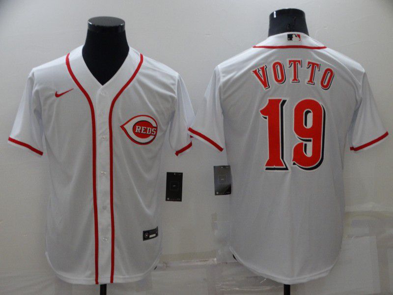 Men Cincinnati Reds #19 Votto White Game Nike 2022 MLB Jersey->cincinnati reds->MLB Jersey